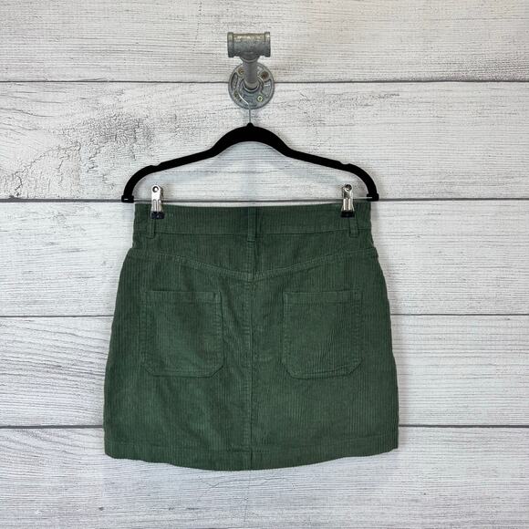 Roxy Women's Amazing Break Green Corduroy Mini Skirt Size Medium - Picture 4 of 7
